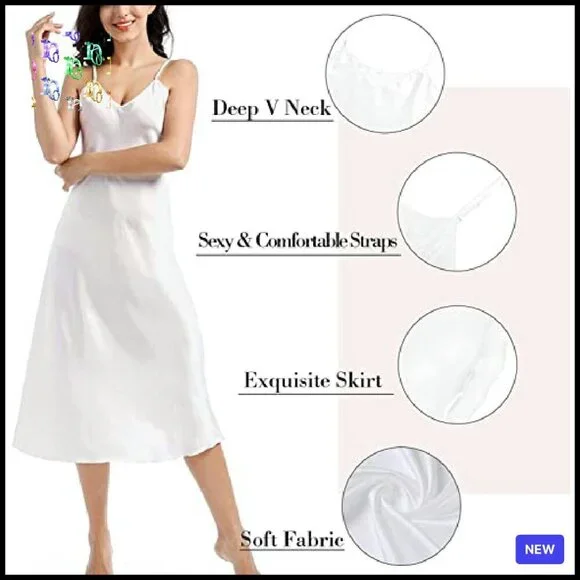 Satin Slip Dress Elegant Minimal Chic Evening Party Wear Adjustable Straps